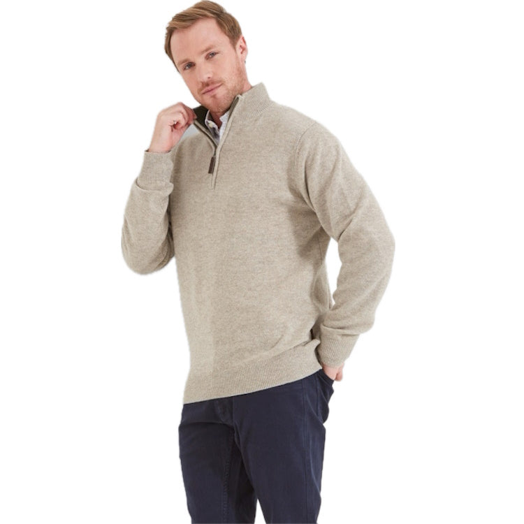 Schoffel Lambswool 1/4 Zip Sweater - Oat