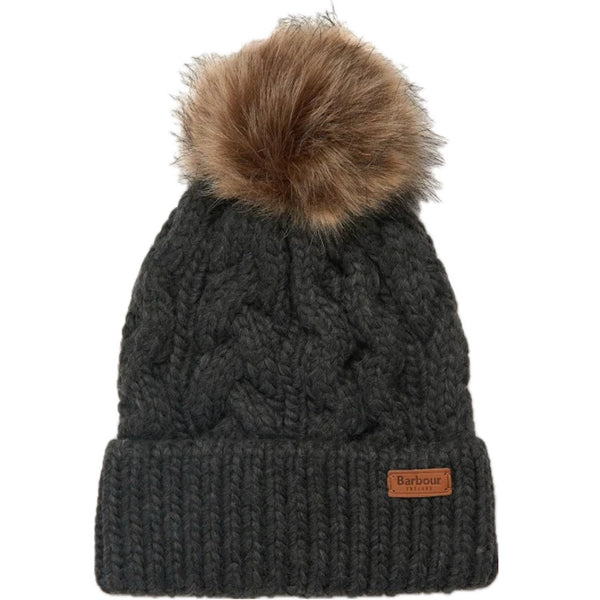 Barbour Ladies Penshaw Cable Beanie - Charcoal