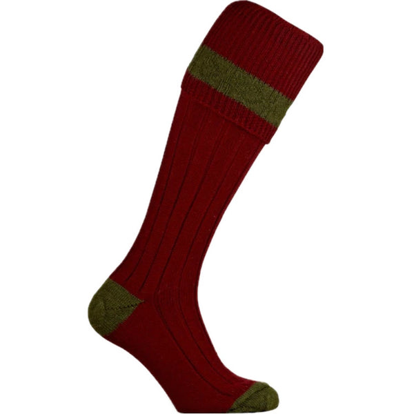 Pennine Byron Shooting Socks - Burgundy