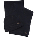 Barbour Carlton Fleck Beanie and Scarf Gift Set - Navy