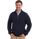 Schoffel Cotton Cashmere Cable 1/4 Zip Jumper - Navy