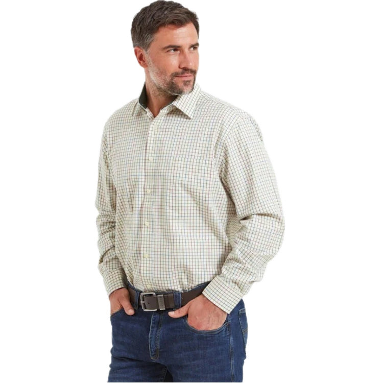 Cotton Herringbone Check Shirt - Luthrie