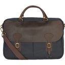 Barbour Wax Leather Briefcase - Navy