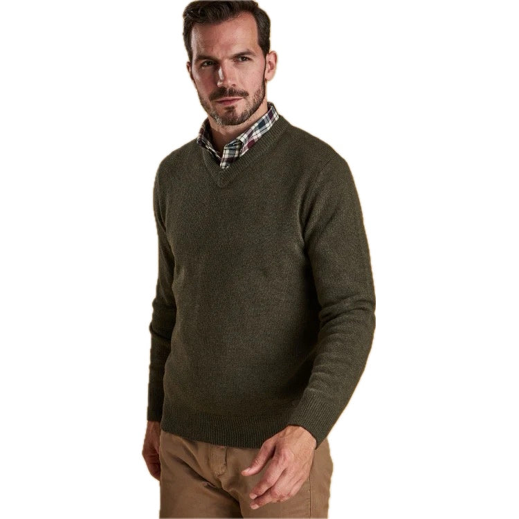 Barbour Nelson Essential V Neck Sweater - Seaweed