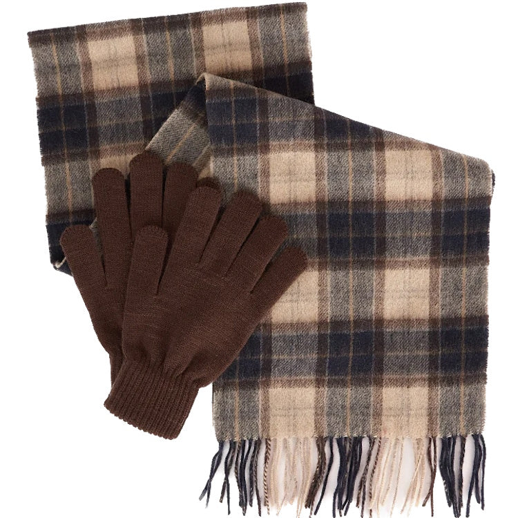 Barbour Tartan Scarf and Glove Gift Set - Autumn Dress