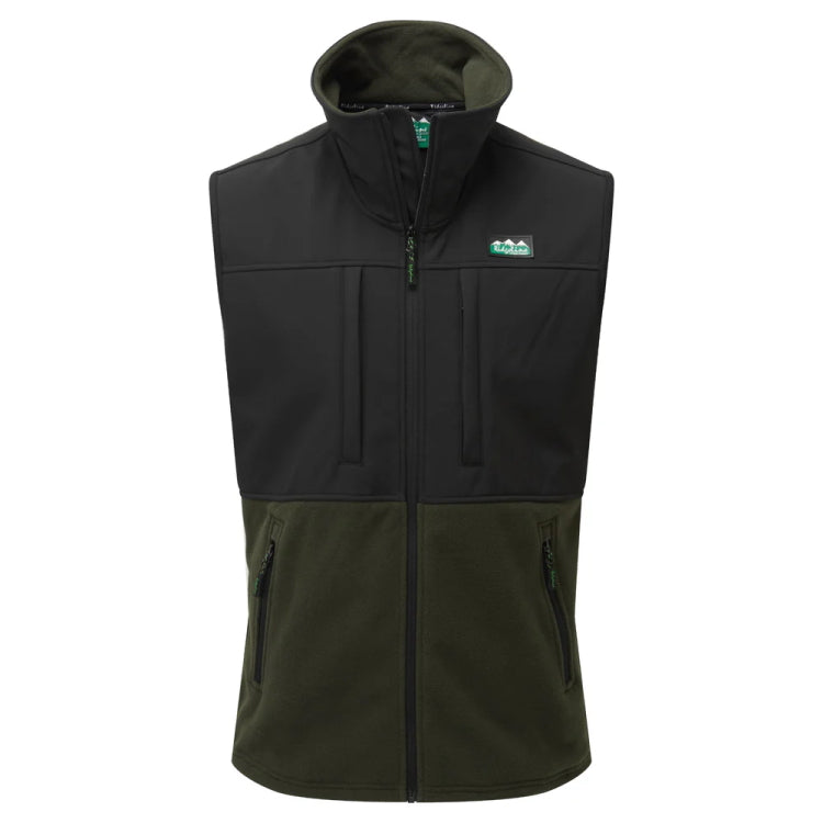 Ridgeline Hybrid Fleece Vest - Black/Olive