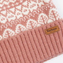 Barbour Ladies Alpine Fair Isle Pom Beanie - Dusty Rose