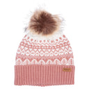 Barbour Ladies Alpine Fair Isle Pom Beanie - Dusty Rose