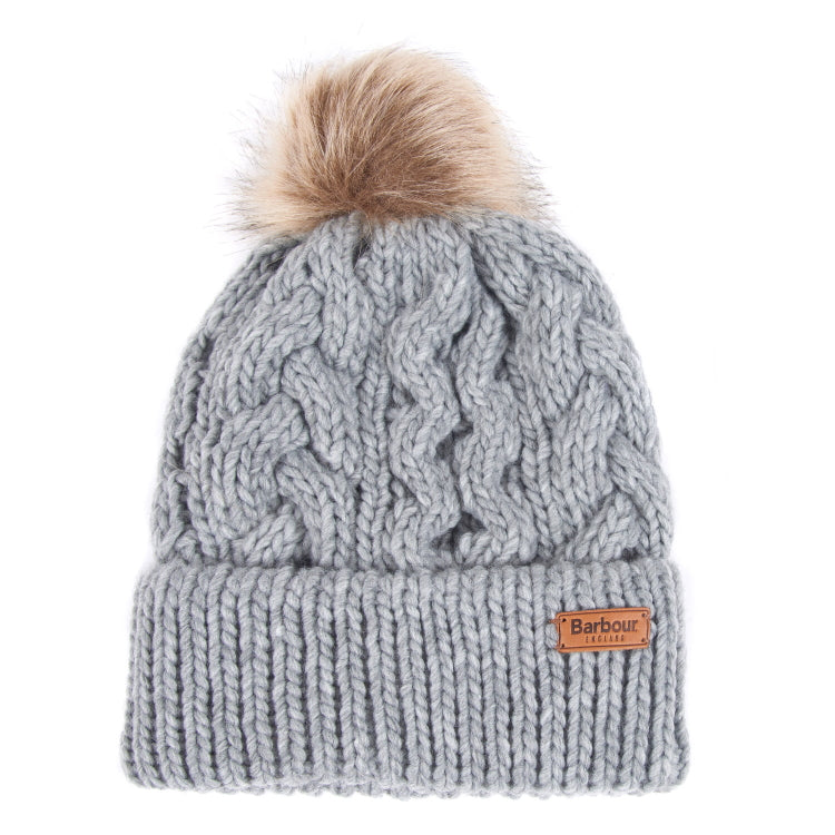 Barbour Ladies Penshaw Cable Beanie - Grey