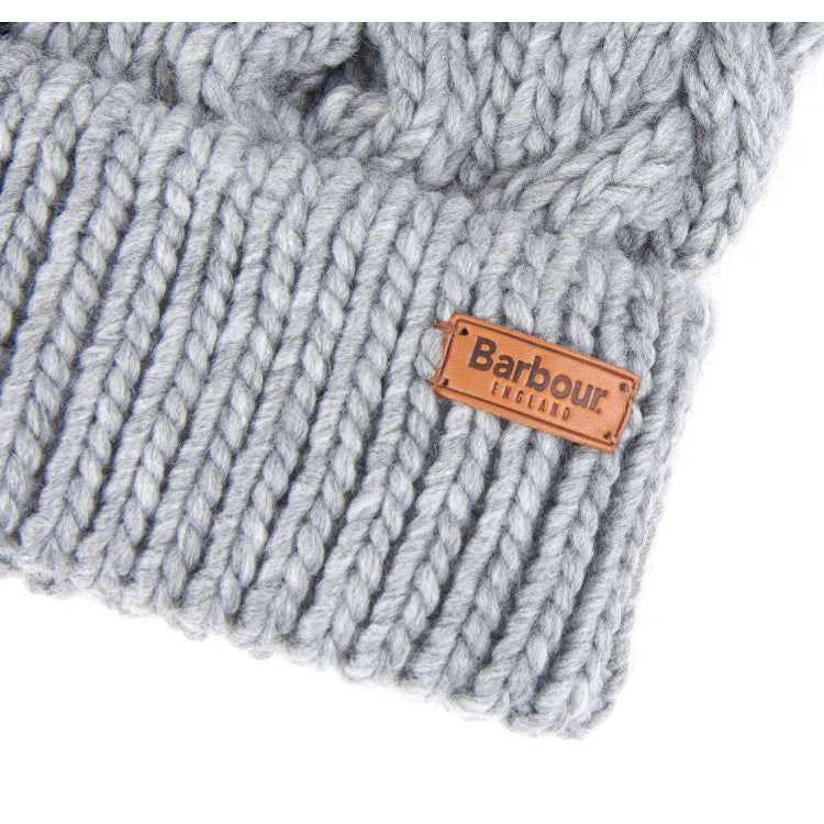 Barbour Ladies Penshaw Cable Beanie - Grey