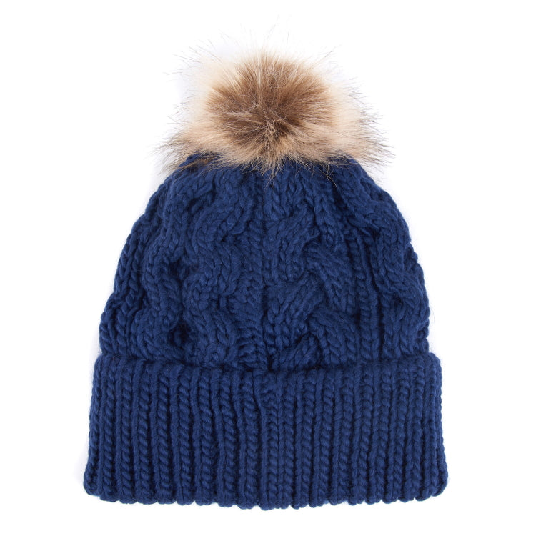 Barbour Ladies Penshaw Cable Beanie - Navy