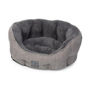 House of Paws Grey Hessian Oval Snuggle Dog Bed