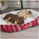 Scruffs Santa Paws Dog Box Bed - Burgundy