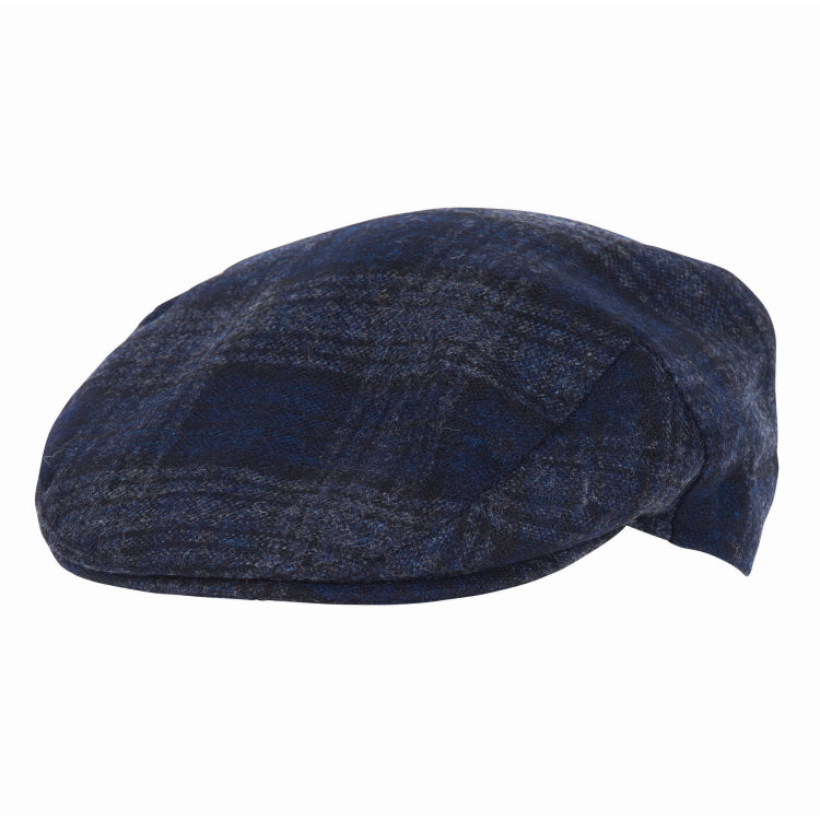 Barbour Moons Tweed Flat Cap - Navy Plaid - John Norris