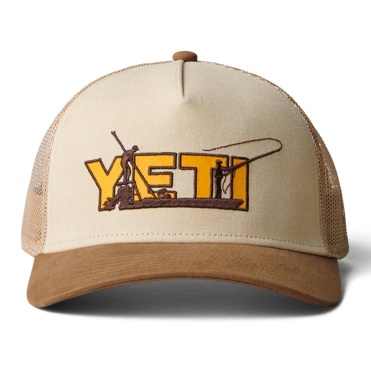 Yeti Skiff Trucker Cap - Khaki/Alpine Yellow - John Norris