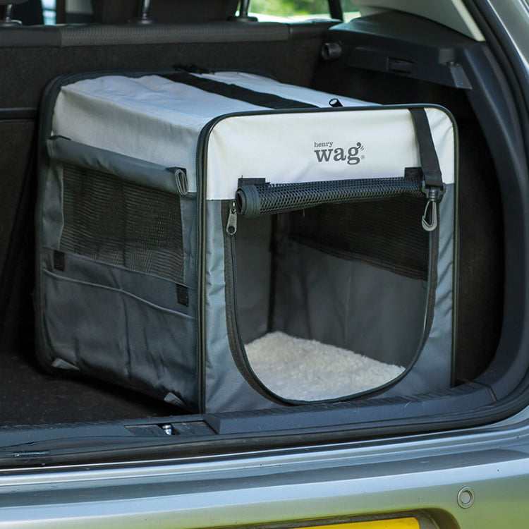 Fabric dog shop crate for car