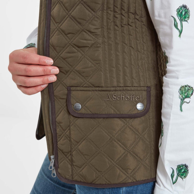 Schoffel Ladies Quilted Gilet - Olive