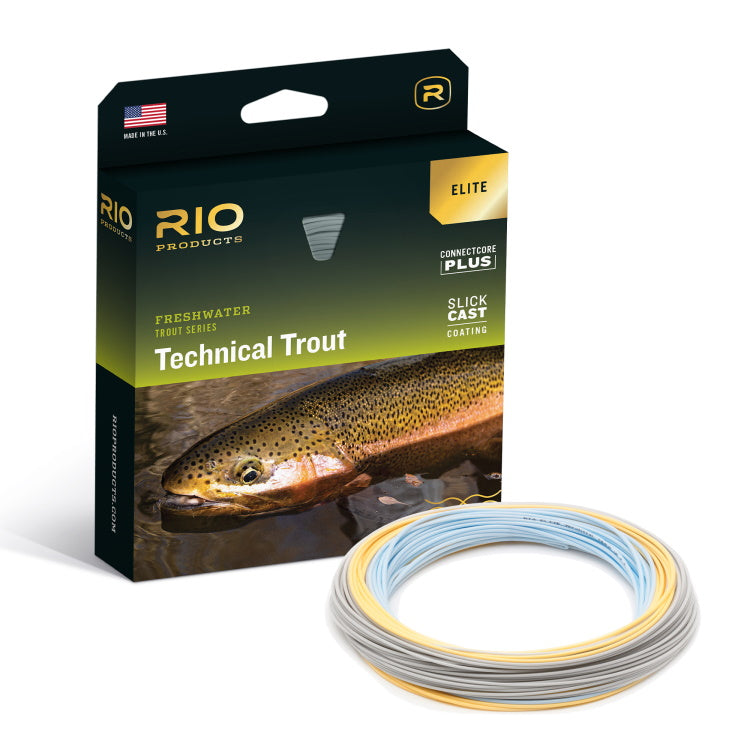 Rio Technical Trout Elite Floating Fly Line - Sky Blue/Peach/Gray ...