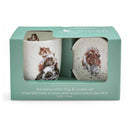 Wrendale Designs Fine Bone China Mug and Ceramic Coaster Set - Piggy in the Middle