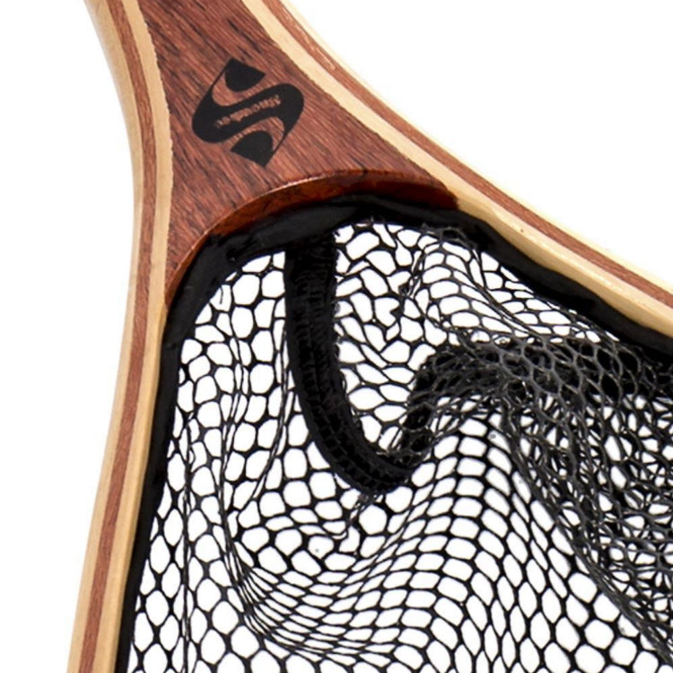 Vampfly S~M Solid Wooden Handle Fly Fishing Landing Net Trout Net