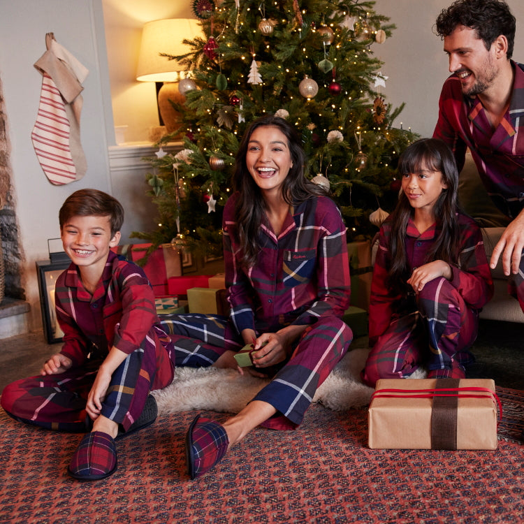 Barbour Childrens Christmas PJ Set - Large Red Tartan