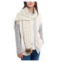 Barbour Ladies Cable Pom Scarf - Cloud 