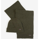 Barbour Carlton Fleck Beanie and Scarf Gift Set - Olive