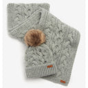 Barbour Ladies Penshaw Beanie and Scarf Set - Grey