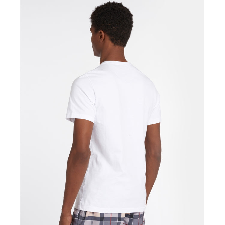 Barbour Tartan Aboyne Sports Tee Shirt - White