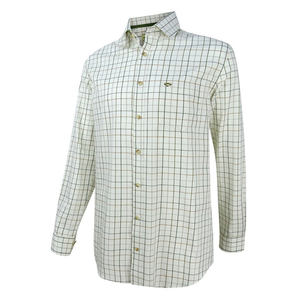 Hoggs of Fife Balmoral Luxury Tattersall Shirt - Green/Brown