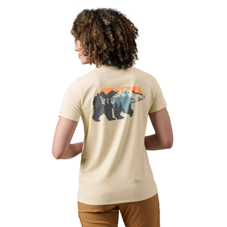 Yeti Ladies Mountain Bear T-Shirt - Heather Cream