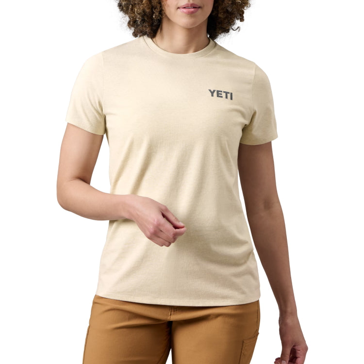 Yeti Ladies Mountain Bear T-Shirt - Heather Cream