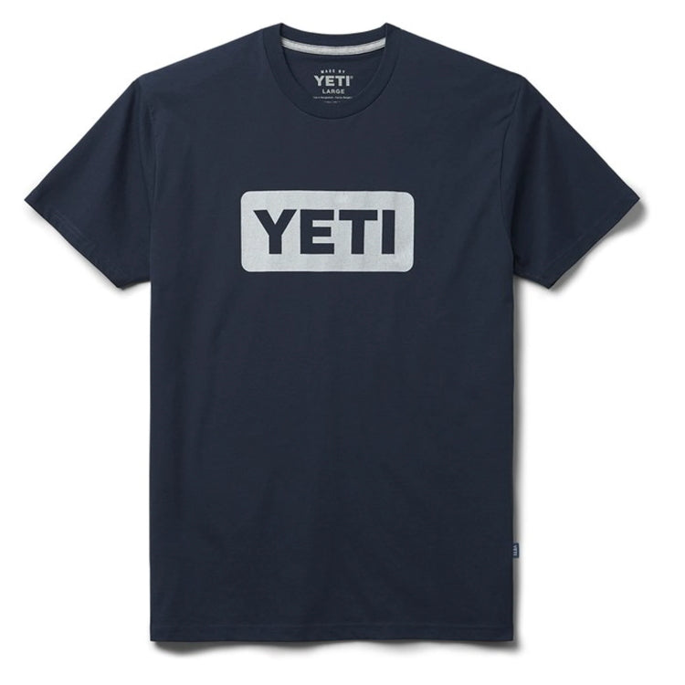 Yeti Logo Badge Premium Short Sleeve T-Shirt - Navy/White