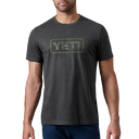 Yeti Camo Logo Badge Short Sleeve T-Shirt - Heather Charcoal