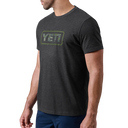 Yeti Camo Logo Badge Short Sleeve T-Shirt - Heather Charcoal