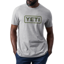 Yeti Camo Logo Badge Short Sleeve T-Shirt - Heather Grey