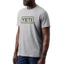 Yeti Camo Logo Badge Short Sleeve T-Shirt - Heather Grey