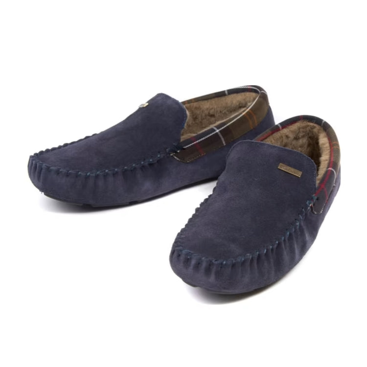 Barbour monty suede slippers navy on sale