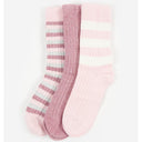 Barbour Ladies Stripe Sock Gift Set - Dewberry Pink Stripe