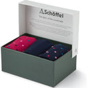 Schoffel Ladies Bamboo Socks Boxed Pack of 3 - Navy Dot Mix