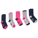 Schoffel Ladies Bamboo Socks - Navy Pink Mix