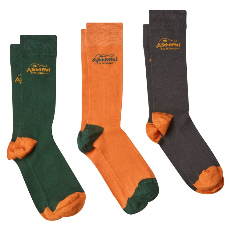 Schoffel Tay Bamboo Socks - Fly Logo Sunset Orange