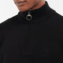 Barbour Cotton Half Zip Sweater - Black