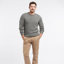 Barbour Cotton Twist Nelson Crew Neck Sweater - Duffle Bag Green