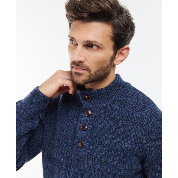 Barbour Horseford Half Button Jumper - Navy