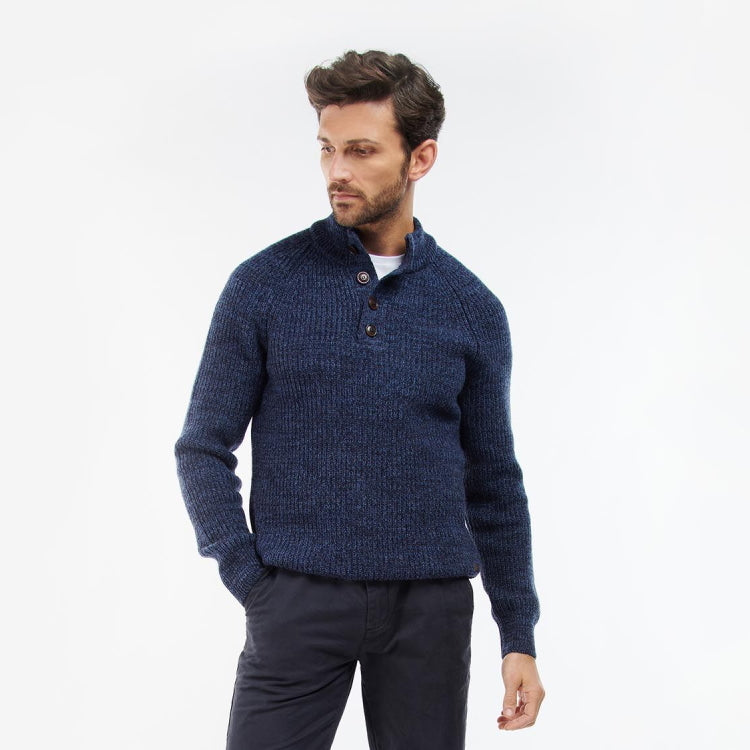 Barbour Horseford Half Button Jumper - Navy