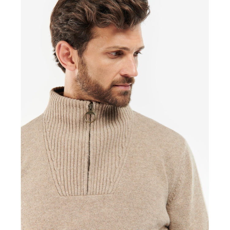 Barbour Nelson Essential Half Zip Sweater - Stone