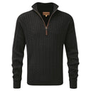 Schoffel Cotton Cashmere Cable 1/4 Zip Jumper - Charcoal