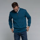 Schoffel Cotton/Cashmere 1/4 Zip Jumper - Dark Teal