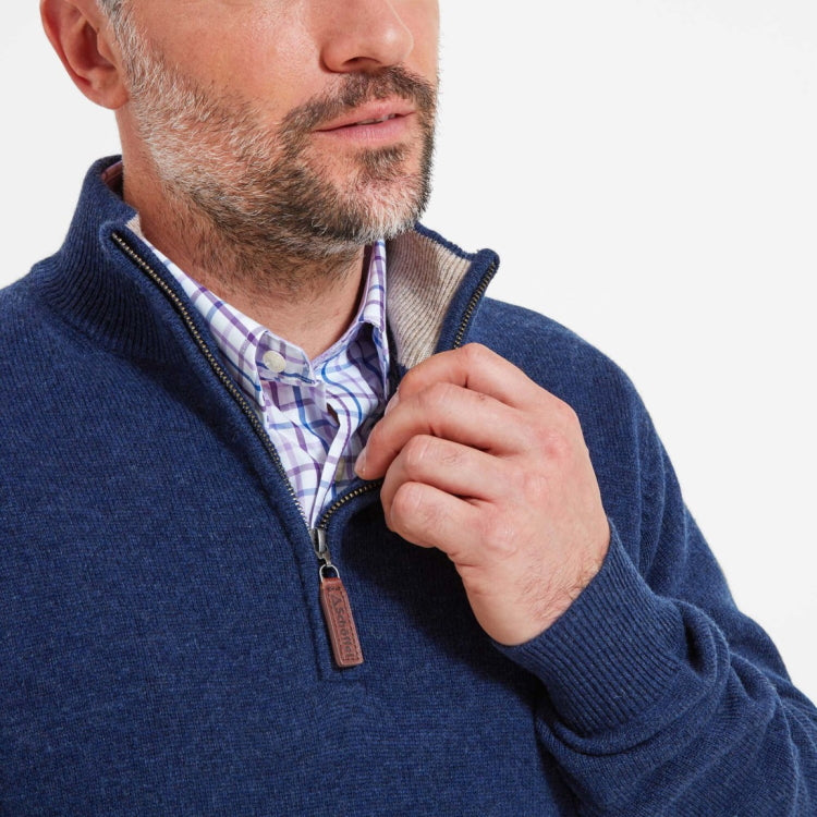 Schoffel Lambswool 1/4 Zip Sweater - Indigo